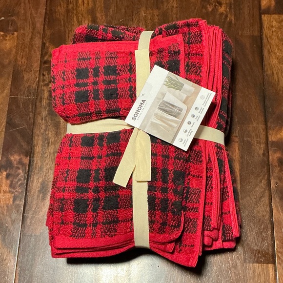 Sonoma Other - Sonoma Red and Black Checkered Towel 6 PC Set NWT